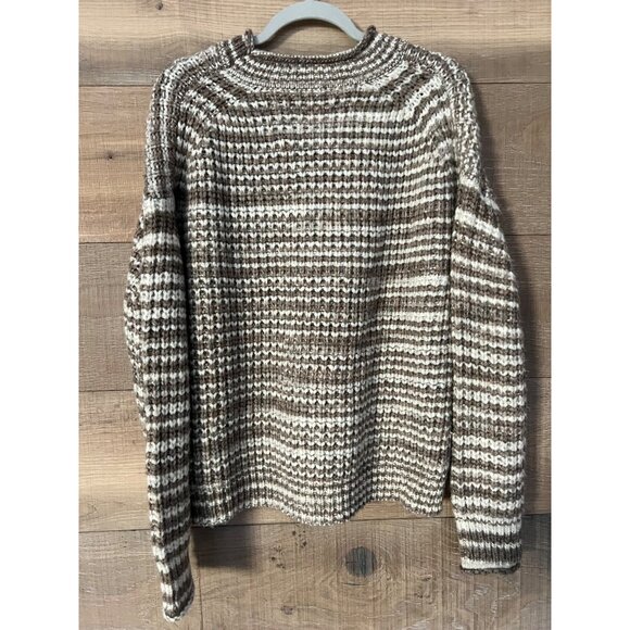 Rails Echo Chunky Roll Neck Pullover Sweater in Brown Striped Womens Size L - Picture 7 of 9